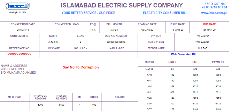 LESCO Online Bill Check