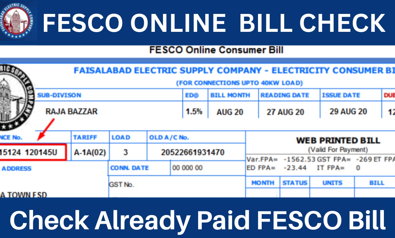 How can Check already Paid Fesco Electricity Bill